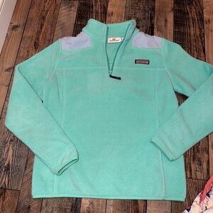 Vineyard Vines Seafoam Mint Quarter-Zip Fleece Pullover